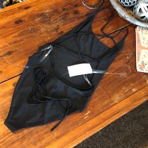 NWT!! Backless lace up bodysuit